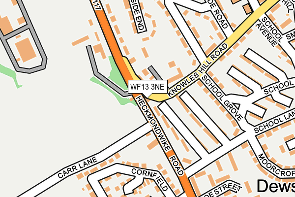 WF13 3NE map - OS OpenMap – Local (Ordnance Survey) WF13 3NE map - OS OpenMap – Local (Ordnance Survey)