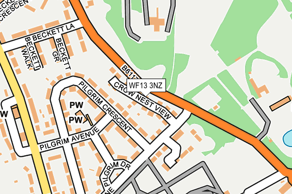 WF13 3NZ map - OS OpenMap – Local (Ordnance Survey) WF13 3NZ map - OS OpenMap – Local (Ordnance Survey)