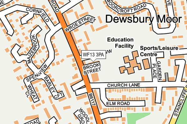 WF13 3PA map - OS OpenMap – Local (Ordnance Survey) WF13 3PA map - OS OpenMap – Local (Ordnance Survey)