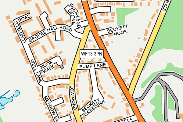 WF13 3PN map - OS OpenMap – Local (Ordnance Survey) WF13 3PN map - OS OpenMap – Local (Ordnance Survey)