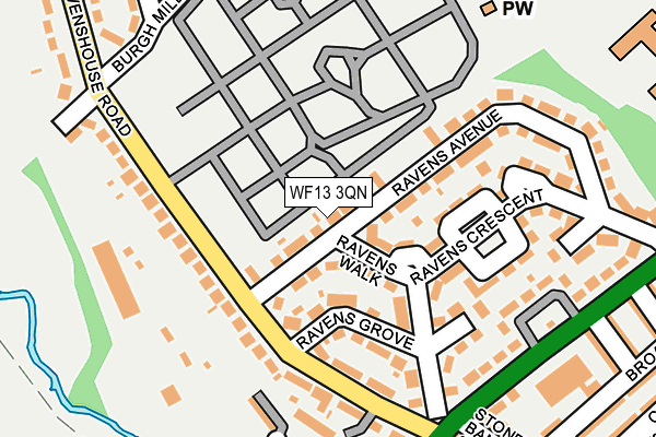 WF13 3QN map - OS OpenMap – Local (Ordnance Survey) WF13 3QN map - OS OpenMap – Local (Ordnance Survey)