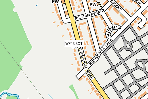 WF13 3QT map - OS OpenMap – Local (Ordnance Survey) WF13 3QT map - OS OpenMap – Local (Ordnance Survey)