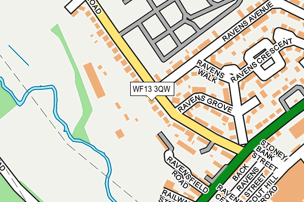 WF13 3QW map - OS OpenMap – Local (Ordnance Survey) WF13 3QW map - OS OpenMap – Local (Ordnance Survey)