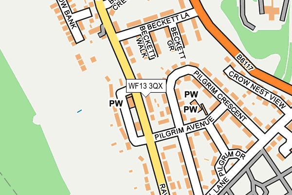 WF13 3QX map - OS OpenMap – Local (Ordnance Survey) WF13 3QX map - OS OpenMap – Local (Ordnance Survey)