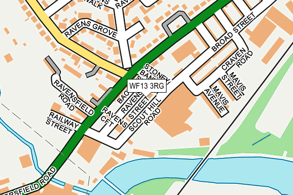 WF13 3RG map - OS OpenMap – Local (Ordnance Survey) WF13 3RG map - OS OpenMap – Local (Ordnance Survey)