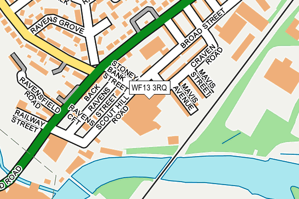 WF13 3RQ map - OS OpenMap – Local (Ordnance Survey) WF13 3RQ map - OS OpenMap – Local (Ordnance Survey)