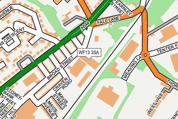WF13 3SA map - OS OpenMap – Local (Ordnance Survey) WF13 3SA map - OS OpenMap – Local (Ordnance Survey)
