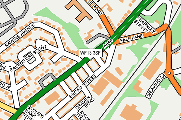 WF13 3SF map - OS OpenMap – Local (Ordnance Survey) WF13 3SF map - OS OpenMap – Local (Ordnance Survey)
