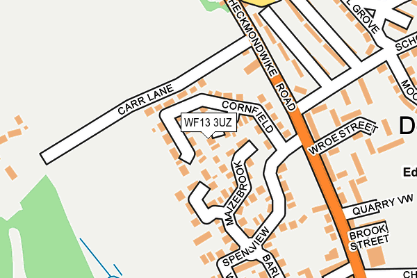 WF13 3UZ map - OS OpenMap – Local (Ordnance Survey) WF13 3UZ map - OS OpenMap – Local (Ordnance Survey)