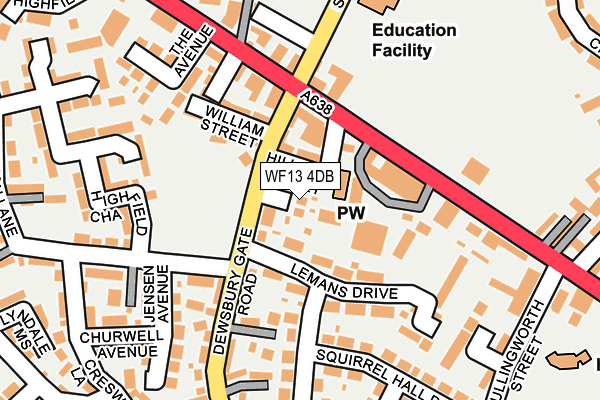 WF13 4DB map - OS OpenMap – Local (Ordnance Survey) WF13 4DB map - OS OpenMap – Local (Ordnance Survey)
