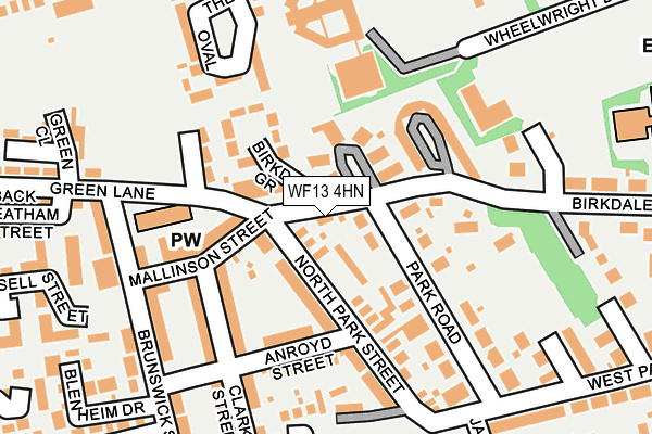 WF13 4HN map - OS OpenMap – Local (Ordnance Survey) WF13 4HN map - OS OpenMap – Local (Ordnance Survey)