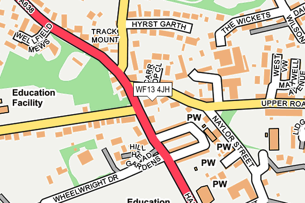 WF13 4JH map - OS OpenMap – Local (Ordnance Survey) WF13 4JH map - OS OpenMap – Local (Ordnance Survey)