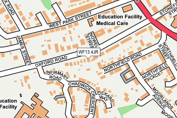WF13 4JR map - OS OpenMap – Local (Ordnance Survey) WF13 4JR map - OS OpenMap – Local (Ordnance Survey)