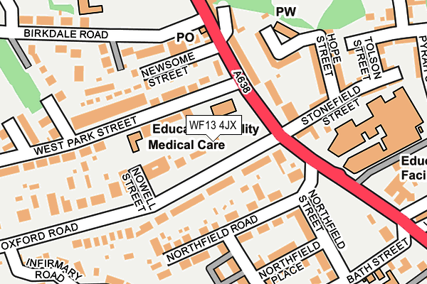 WF13 4JX map - OS OpenMap – Local (Ordnance Survey) WF13 4JX map - OS OpenMap – Local (Ordnance Survey)