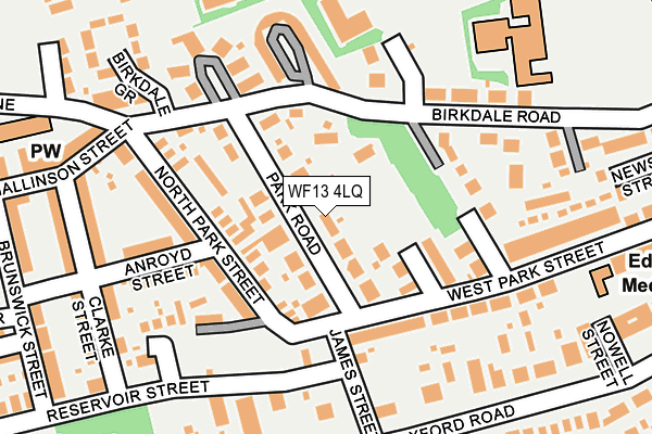 WF13 4LQ map - OS OpenMap – Local (Ordnance Survey) WF13 4LQ map - OS OpenMap – Local (Ordnance Survey)