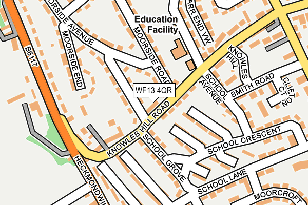 WF13 4QR map - OS OpenMap – Local (Ordnance Survey) WF13 4QR map - OS OpenMap – Local (Ordnance Survey)