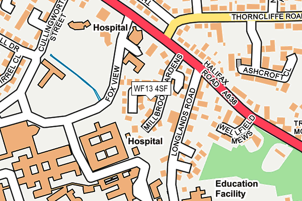 WF13 4SF map - OS OpenMap – Local (Ordnance Survey) WF13 4SF map - OS OpenMap – Local (Ordnance Survey)