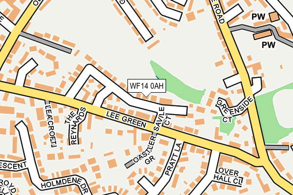 WF14 0AH map - OS OpenMap – Local (Ordnance Survey) WF14 0AH map - OS OpenMap – Local (Ordnance Survey)