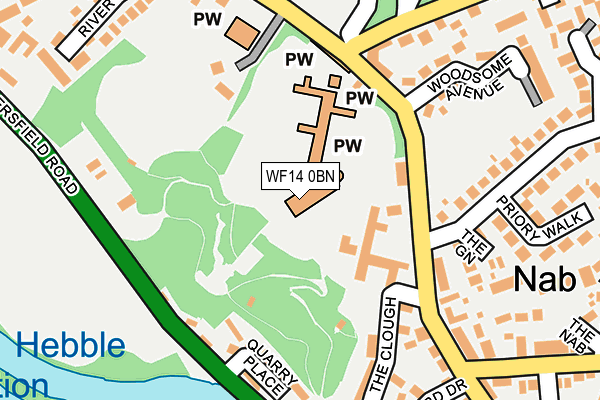 WF14 0BN map - OS OpenMap – Local (Ordnance Survey) WF14 0BN map - OS OpenMap – Local (Ordnance Survey)
