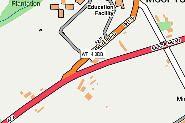WF14 0DB map - OS OpenMap – Local (Ordnance Survey) WF14 0DB map - OS OpenMap – Local (Ordnance Survey)