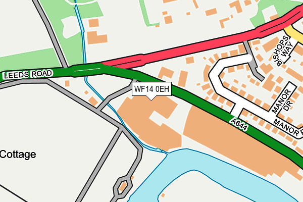 WF14 0EH map - OS OpenMap – Local (Ordnance Survey) WF14 0EH map - OS OpenMap – Local (Ordnance Survey)