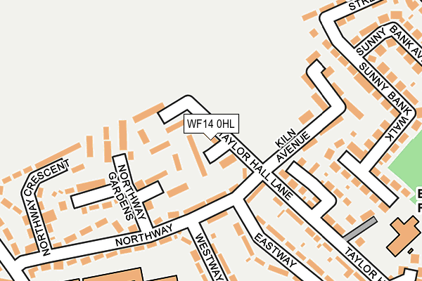 WF14 0HL map - OS OpenMap – Local (Ordnance Survey) WF14 0HL map - OS OpenMap – Local (Ordnance Survey)