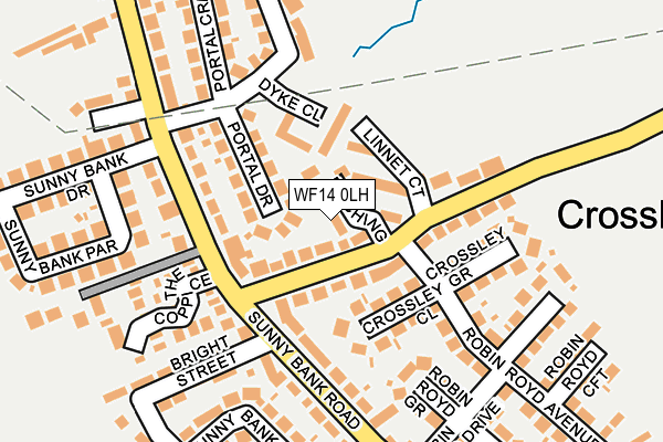 WF14 0LH map - OS OpenMap – Local (Ordnance Survey) WF14 0LH map - OS OpenMap – Local (Ordnance Survey)