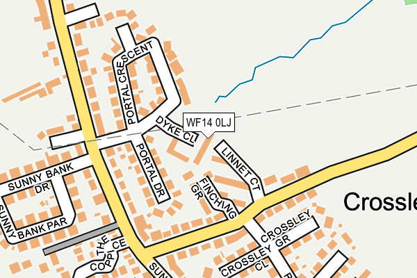 WF14 0LJ map - OS OpenMap – Local (Ordnance Survey) WF14 0LJ map - OS OpenMap – Local (Ordnance Survey)