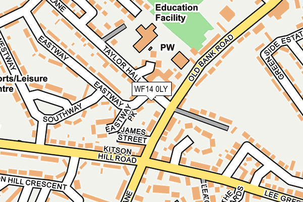 WF14 0LY map - OS OpenMap – Local (Ordnance Survey) WF14 0LY map - OS OpenMap – Local (Ordnance Survey)