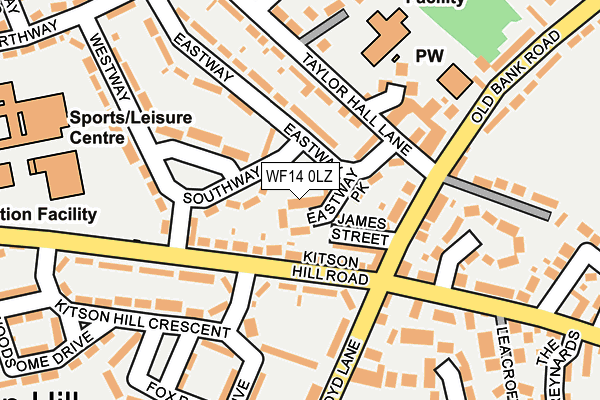 WF14 0LZ map - OS OpenMap – Local (Ordnance Survey) WF14 0LZ map - OS OpenMap – Local (Ordnance Survey)