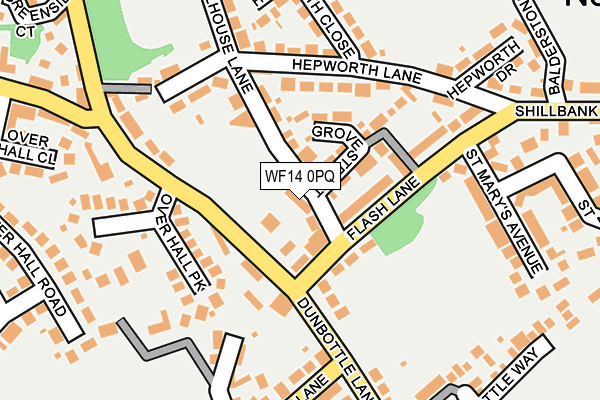 WF14 0PQ map - OS OpenMap – Local (Ordnance Survey) WF14 0PQ map - OS OpenMap – Local (Ordnance Survey)