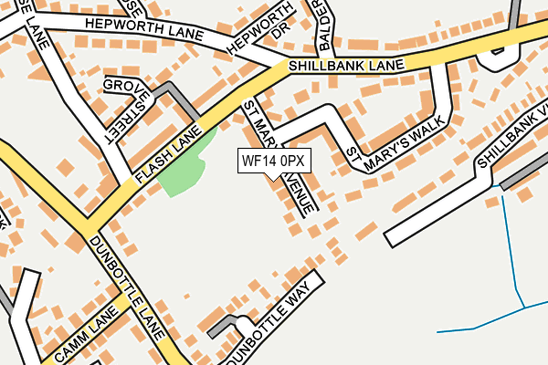 WF14 0PX map - OS OpenMap – Local (Ordnance Survey) WF14 0PX map - OS OpenMap – Local (Ordnance Survey)