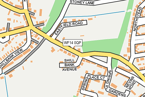 WF14 0QP map - OS OpenMap – Local (Ordnance Survey) WF14 0QP map - OS OpenMap – Local (Ordnance Survey)