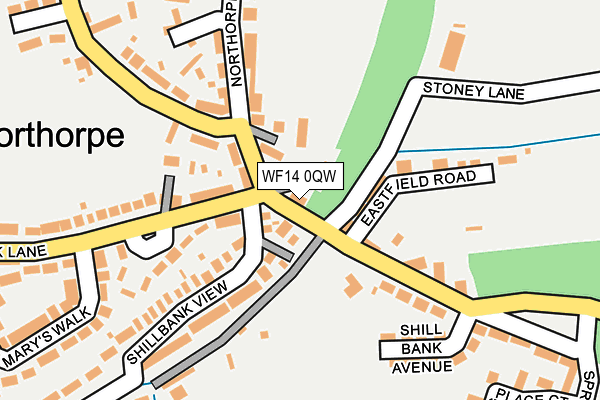 WF14 0QW map - OS OpenMap – Local (Ordnance Survey) WF14 0QW map - OS OpenMap – Local (Ordnance Survey)