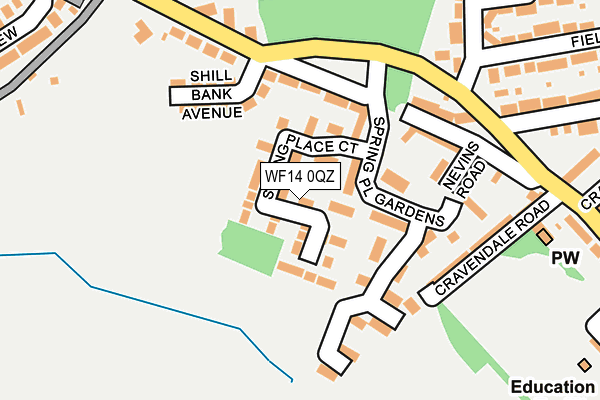 WF14 0QZ map - OS OpenMap – Local (Ordnance Survey) WF14 0QZ map - OS OpenMap – Local (Ordnance Survey)