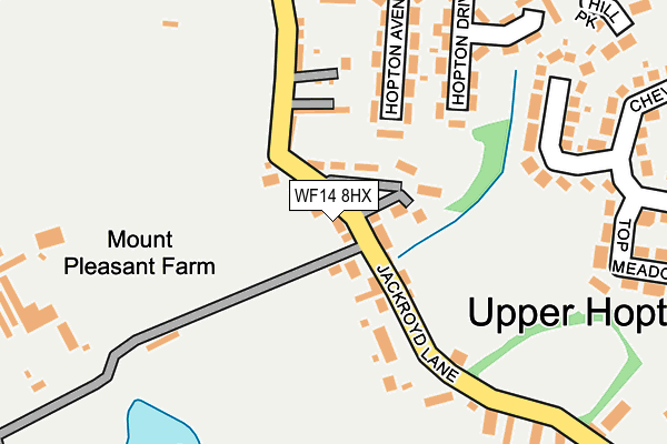 WF14 8HX map - OS OpenMap – Local (Ordnance Survey) WF14 8HX map - OS OpenMap – Local (Ordnance Survey)