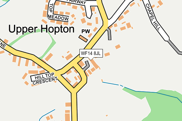 WF14 8JL map - OS OpenMap – Local (Ordnance Survey) WF14 8JL map - OS OpenMap – Local (Ordnance Survey)