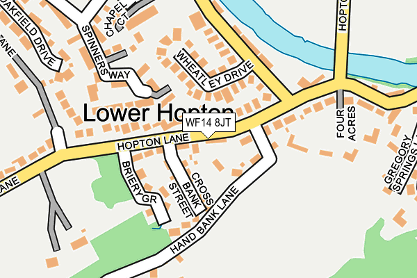 WF14 8JT map - OS OpenMap – Local (Ordnance Survey)