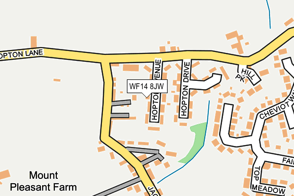 WF14 8JW map - OS OpenMap – Local (Ordnance Survey) WF14 8JW map - OS OpenMap – Local (Ordnance Survey)
