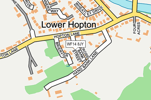 WF14 8JY map - OS OpenMap – Local (Ordnance Survey) WF14 8JY map - OS OpenMap – Local (Ordnance Survey)