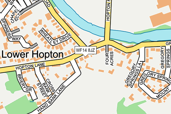 WF14 8JZ map - OS OpenMap – Local (Ordnance Survey) WF14 8JZ map - OS OpenMap – Local (Ordnance Survey)