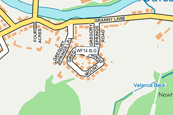 WF14 8LG map - OS OpenMap – Local (Ordnance Survey) WF14 8LG map - OS OpenMap – Local (Ordnance Survey)
