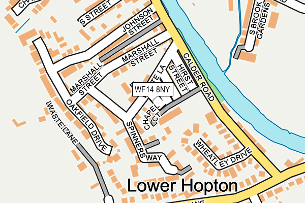 WF14 8NY map - OS OpenMap – Local (Ordnance Survey) WF14 8NY map - OS OpenMap – Local (Ordnance Survey)