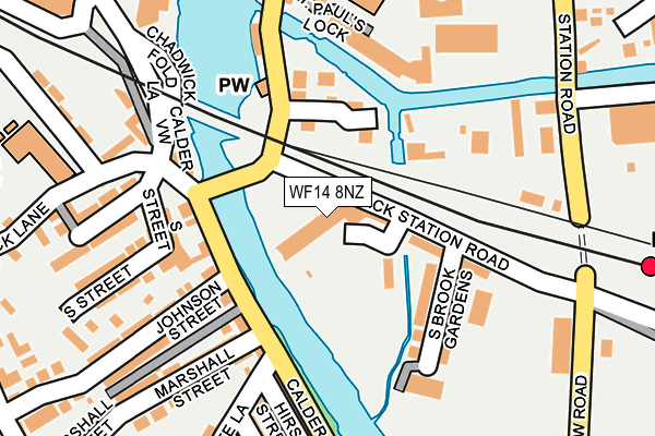 WF14 8NZ map - OS OpenMap – Local (Ordnance Survey) WF14 8NZ map - OS OpenMap – Local (Ordnance Survey)