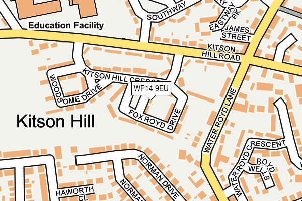 WF14 9EU map - OS OpenMap – Local (Ordnance Survey) WF14 9EU map - OS OpenMap – Local (Ordnance Survey)