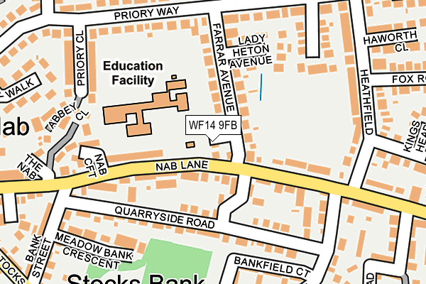 WF14 9FB map - OS OpenMap – Local (Ordnance Survey) WF14 9FB map - OS OpenMap – Local (Ordnance Survey)