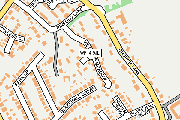 WF14 9JL map - OS OpenMap – Local (Ordnance Survey) WF14 9JL map - OS OpenMap – Local (Ordnance Survey)