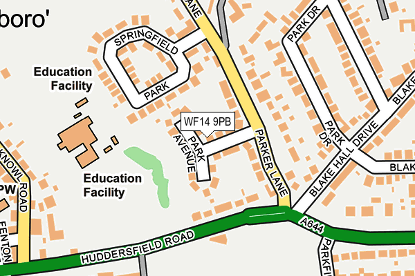 WF14 9PB map - OS OpenMap – Local (Ordnance Survey) WF14 9PB map - OS OpenMap – Local (Ordnance Survey)