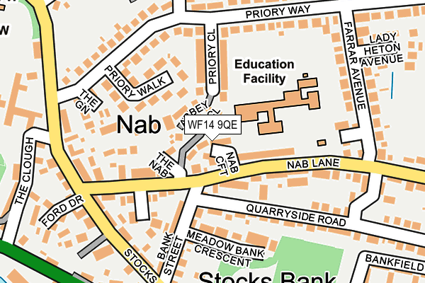 WF14 9QE map - OS OpenMap – Local (Ordnance Survey) WF14 9QE map - OS OpenMap – Local (Ordnance Survey)