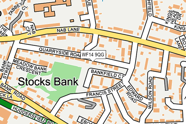 WF14 9QG map - OS OpenMap – Local (Ordnance Survey) WF14 9QG map - OS OpenMap – Local (Ordnance Survey)